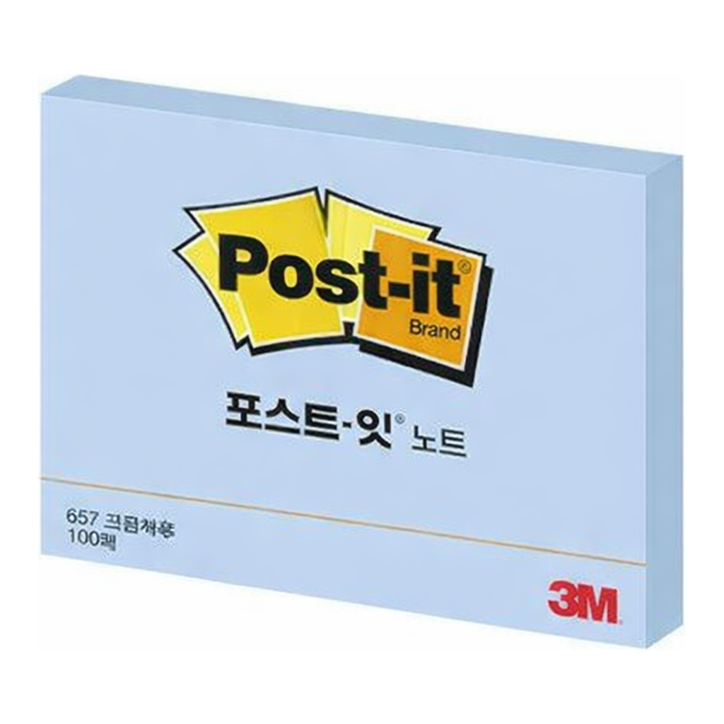 OFFICENEX 3M 포스트잇 657 크림블루 102x76mm