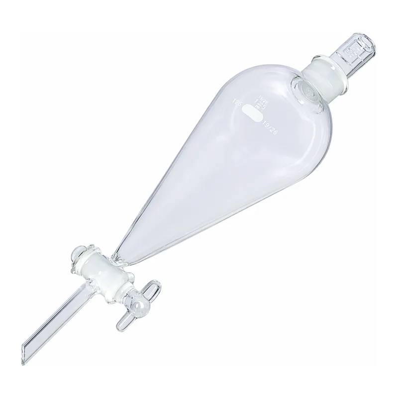 Merck Pyrex(R) Squibb separatory funnel, Pyrex(R) jointed stopper, jointed stopcock