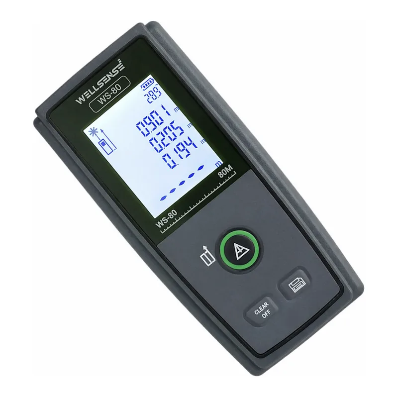 WELLSENSE 웰센스 그린 레이저 줄자 80m WS-80 레이져 자 거리측정기 면적 부피 삼각 측정