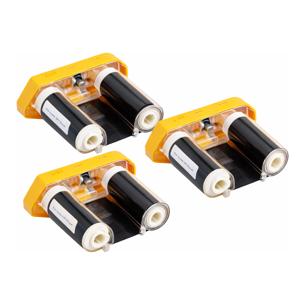 Brady R6000 Series Halogen Free Ribbon for M6 Printers - Black, 3 Pack