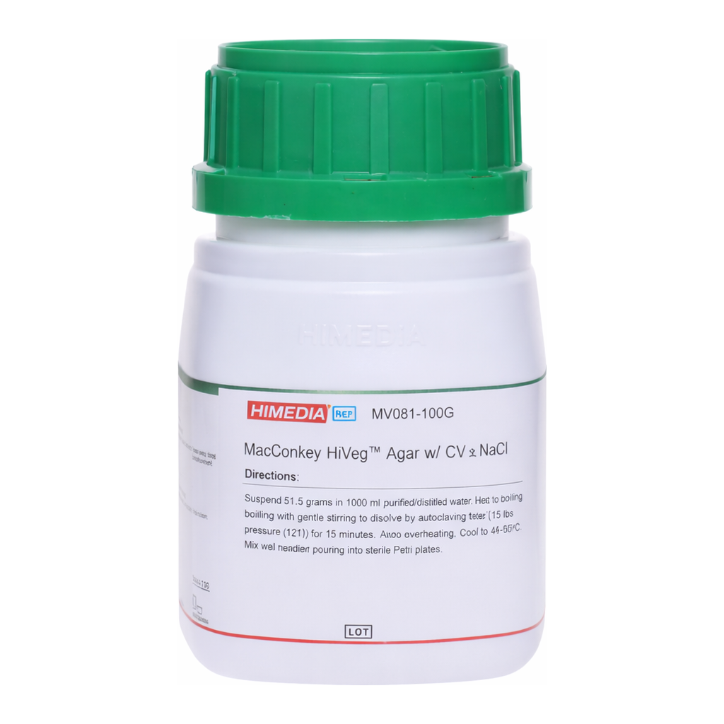 Himedia MacConkey HiVeg Agar w/ CV,  NaCl, 0.003% NR and 1.5% Agar