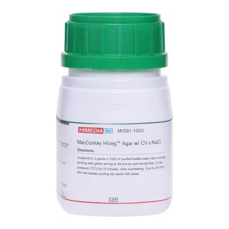 Himedia MacConkey HiVeg Agar w/ CV, NaCl, 0.003% NR and 1.5% Agar