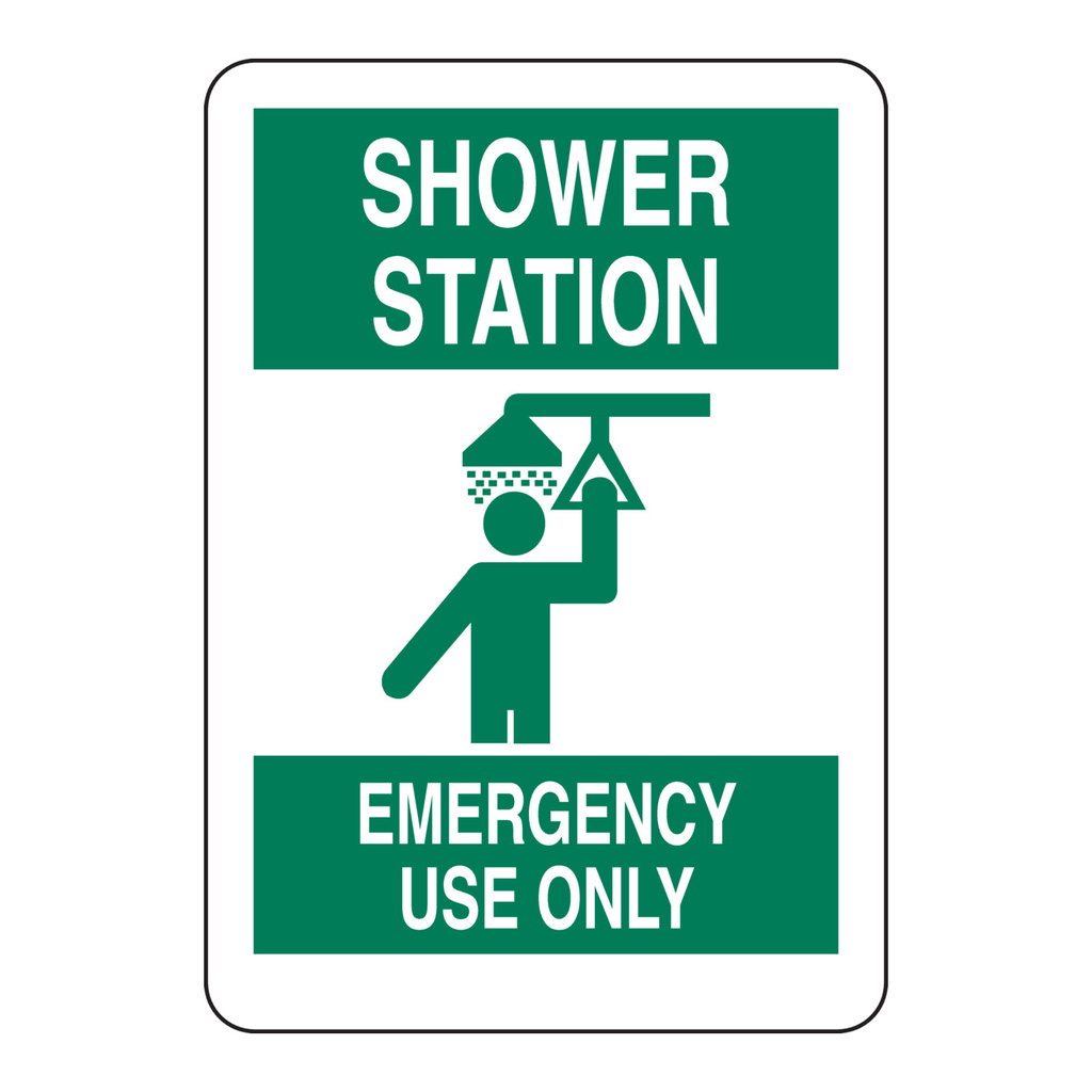 Brady Shower Station Emergency Use Only Sign