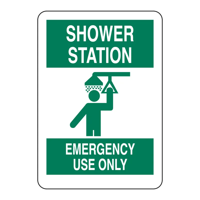 Brady Shower Station Emergency Use Only Sign