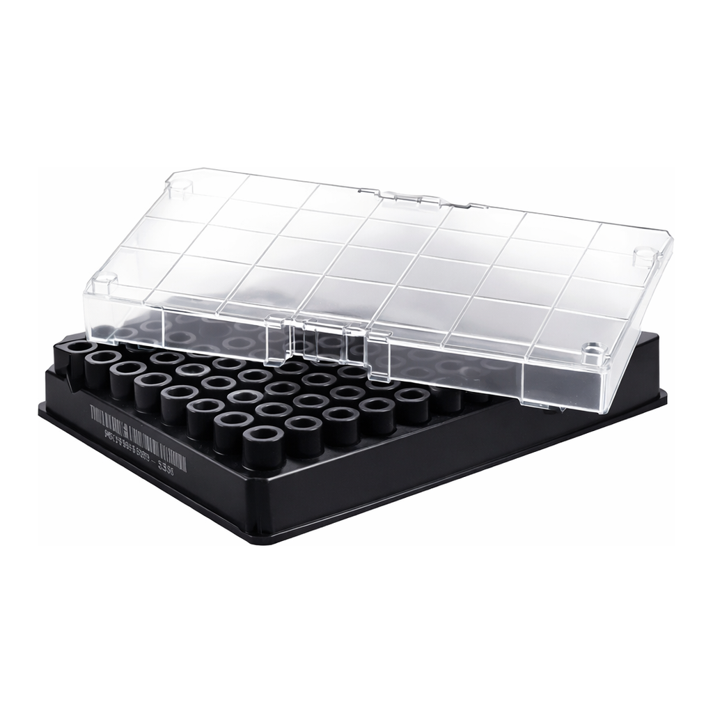 Greiner Bio One CRYO.S BIOBANKING TUBES, 300 µL, 2D CODES,RACK WITH 96 CAPPED TUBES, WITH SCREW CAP BLACK, STERILE, 5 RACKS/BAG, 1 MANUAL CAPPING TOOL