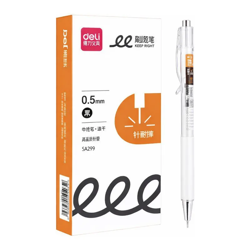 OFFICENEX 델리 SA299 노크식 퀵드라이 투명 젤펜 0.5mm(잉크:흑색)