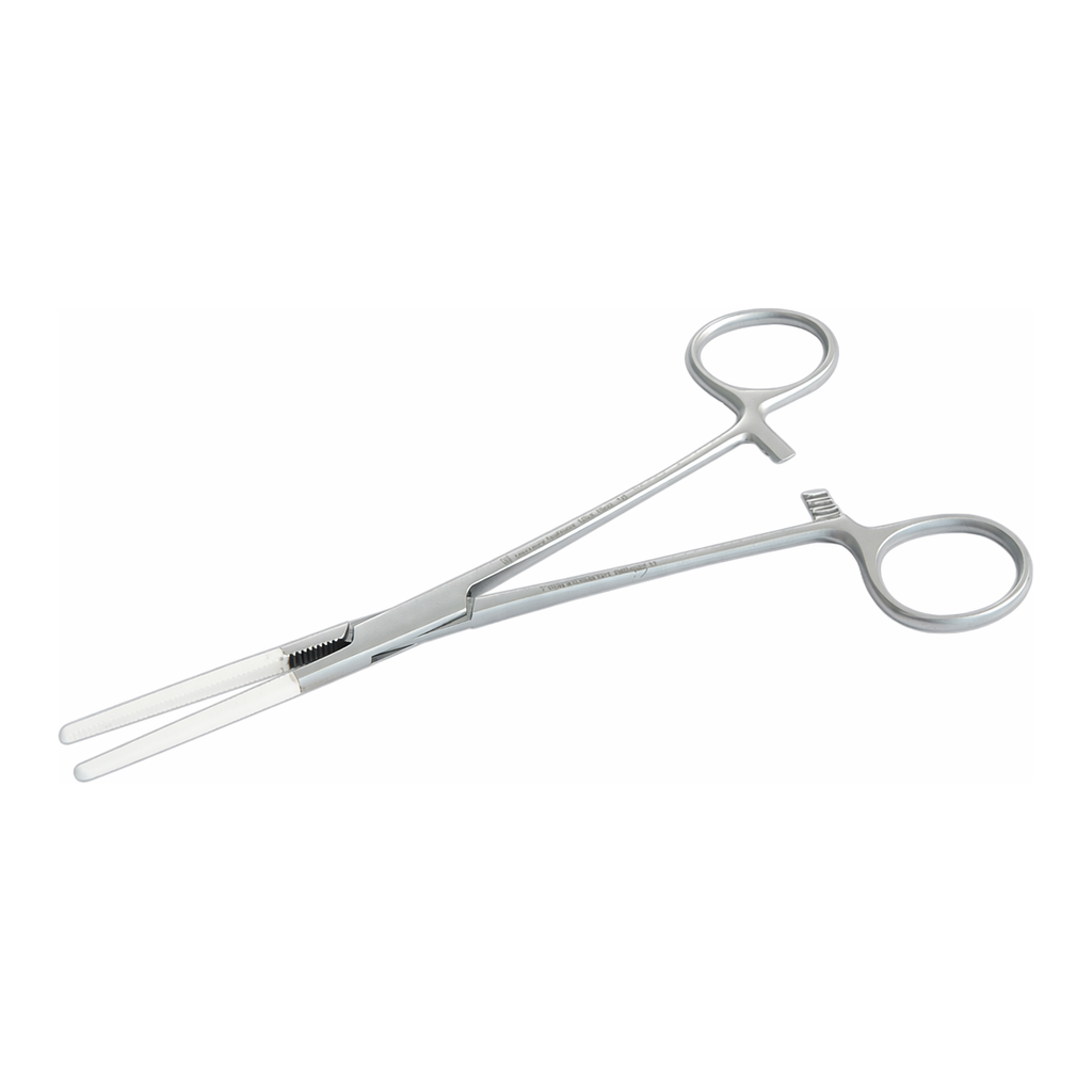 Daihan Science Hammacher Hi-grade Tubing Clamp Forceps, Safety Plastic-coated Clamp Heads, L16