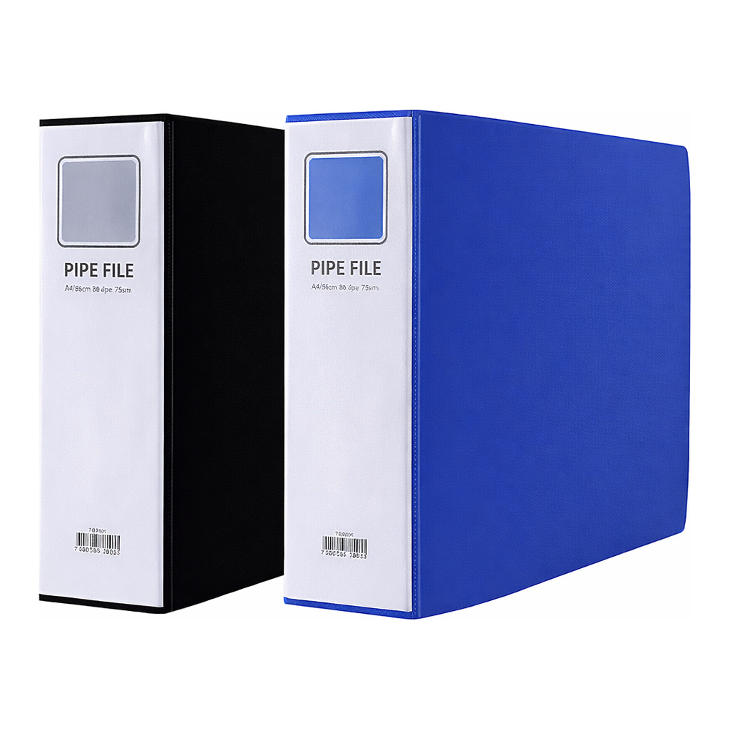 OFFICENEX PP파이프바인더(A4/두께6cm/공간격7cm/가로형,짧은철/청색)