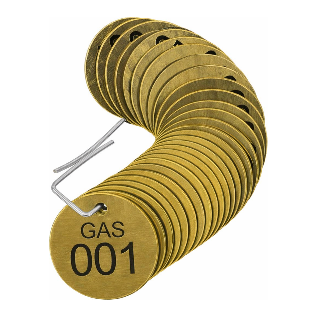 Brady Stamped Brass Valve Tags GAS