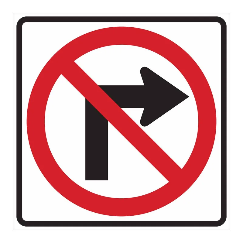 Brady No Right Turn Sign