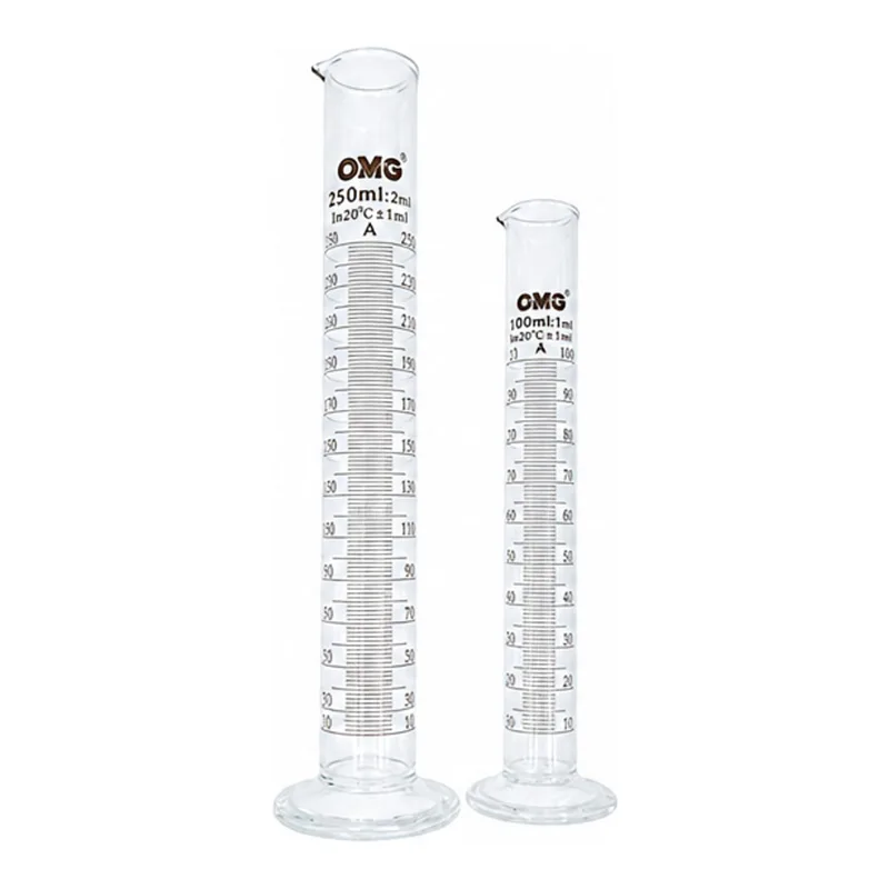 둥근받침 메스실린더 Measuring cylinder round base amber graduated (boro3.3 / Class A)