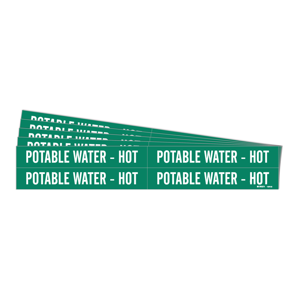 Brady POTABLE WATER - HOT Polyester Pipe Markers