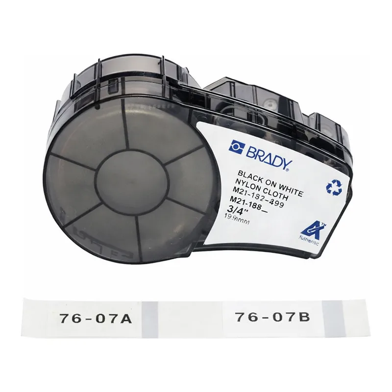 Brady Aggressive Adhesive Multi-Purpose Nylon Labels with Ribbon, Pre-Sized, for M210 M211 Printers