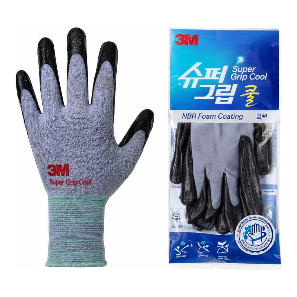 OFFICENEX [장기품절]
[P]NBR 폼 코팅 장갑 (Super Grip COOL/M/10컬레/3M)
