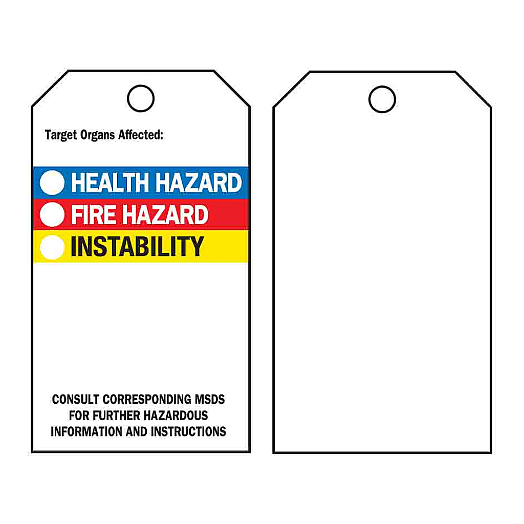 Brady TARGET ORGANS AFFECTED Tag