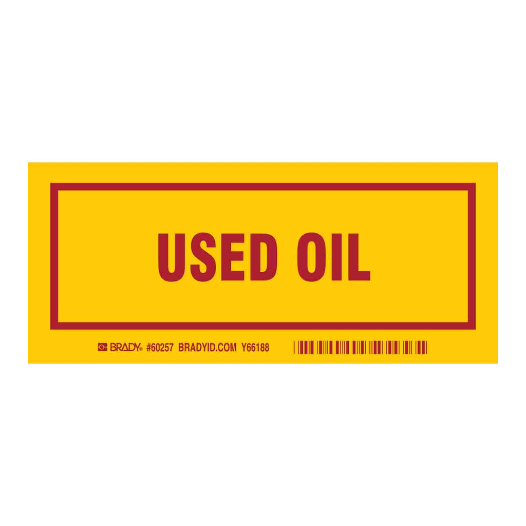 Brady USED OIL Labels