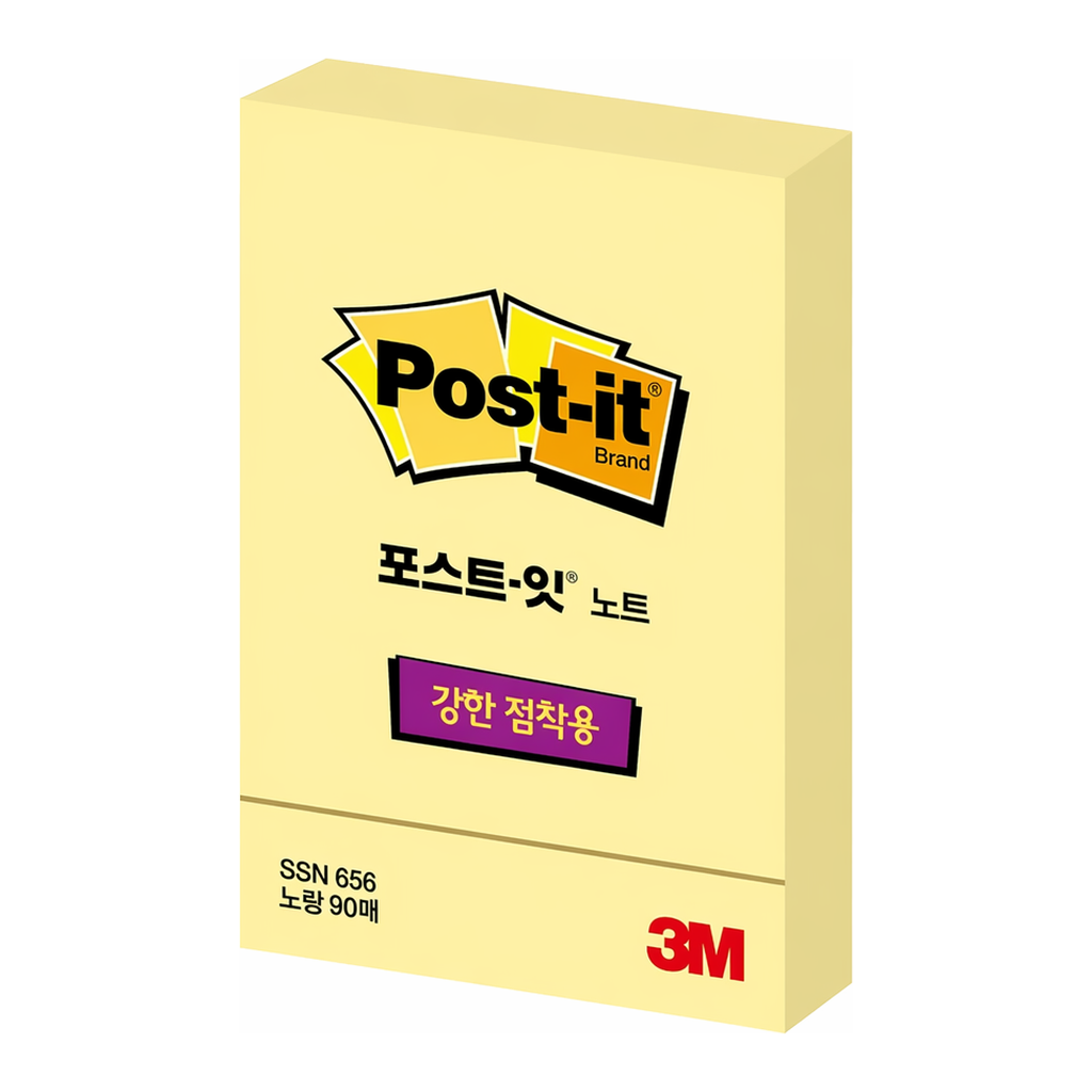 OFFICENEX 3M 포스트잇 강한점착용 656 노랑(51x76mm, 90매)