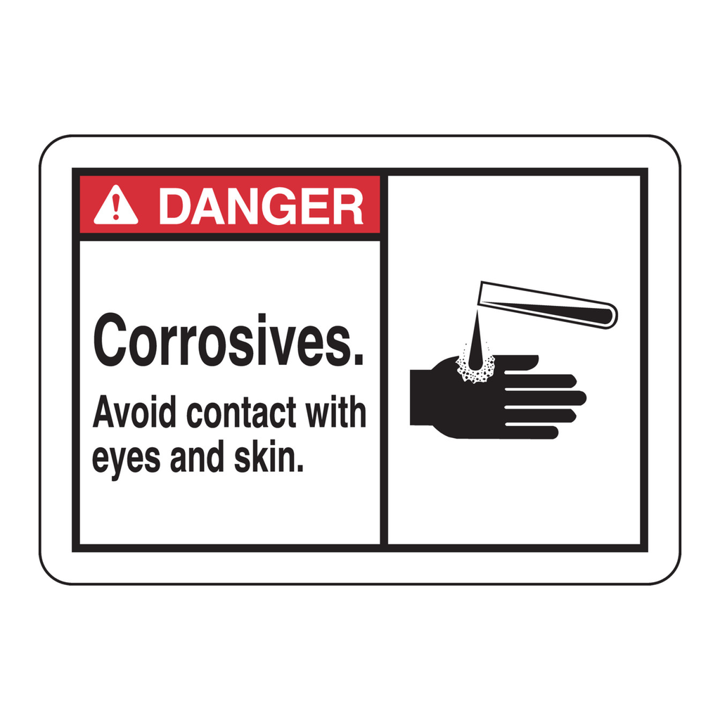Brady DANGER Corrosives. Avoid Contact With Eyes And Skin. Sign
