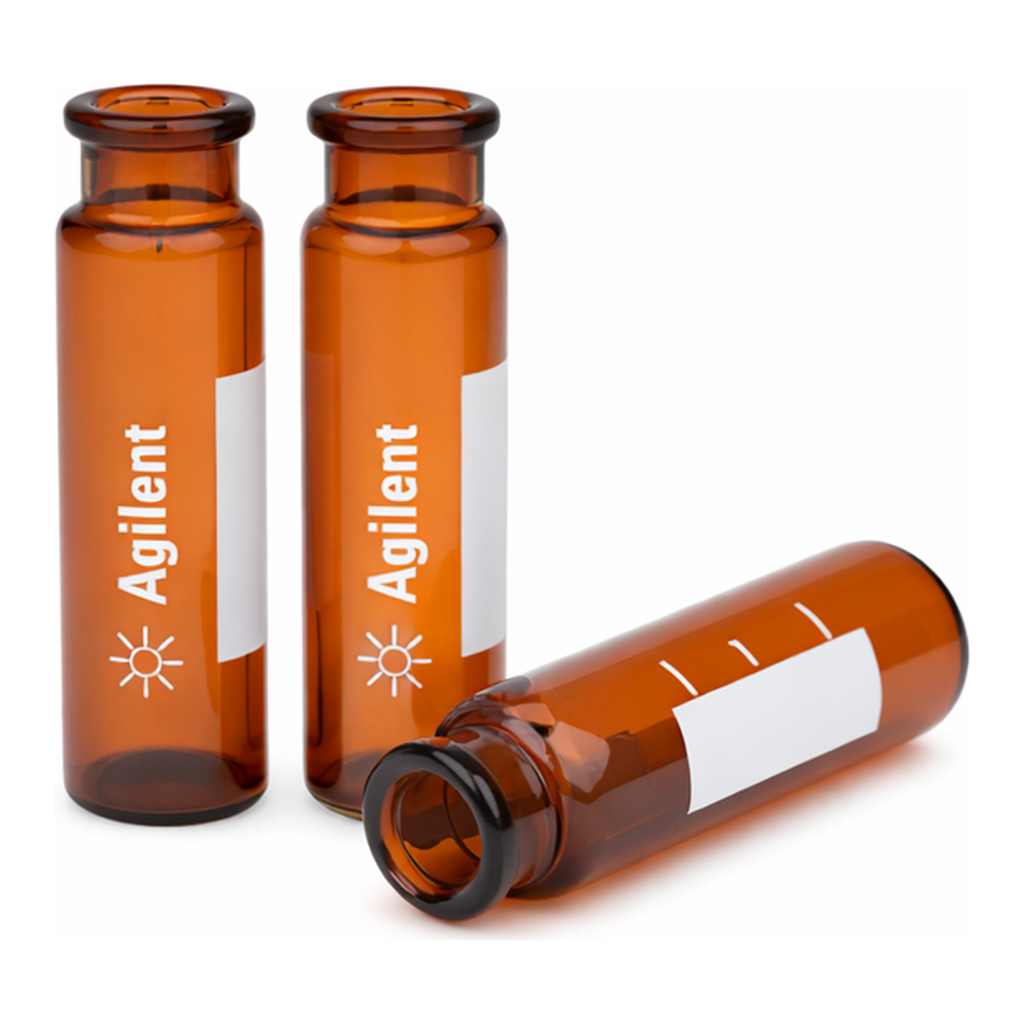 Agilent Vial,HS,crmp,FB,20ml,ambr,WrtOn,cert,100