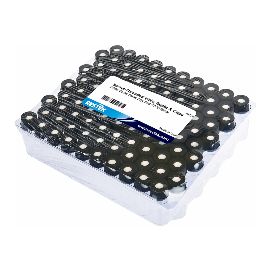 Restek Vial, Threaded w/Septa, 2ml Clr 8-425 w/Red PTFE/ Sil Septa 0.065in 1000 Pack