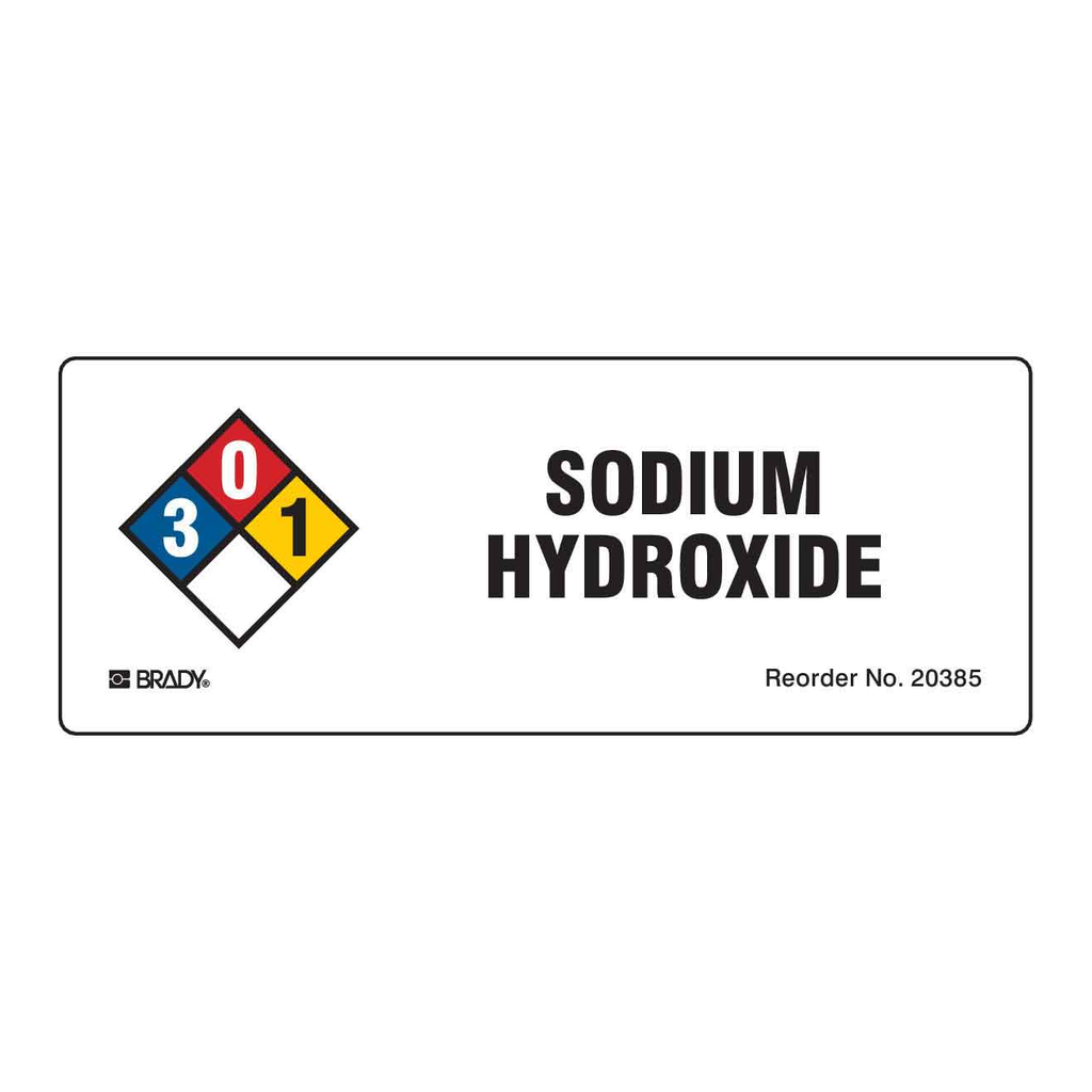 Brady Sodium Hydroxide NFPA Labels