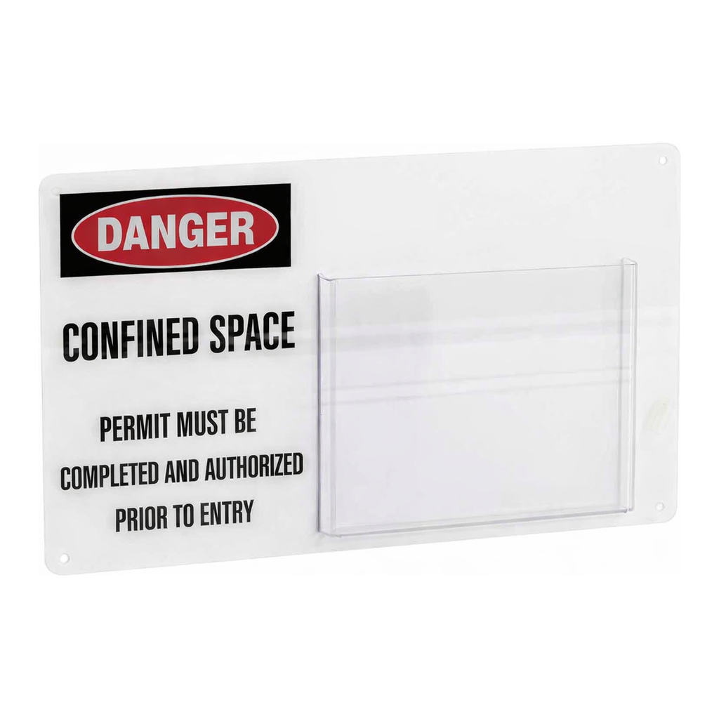 Brady DANGER Confined Space Sign and Permit Holder