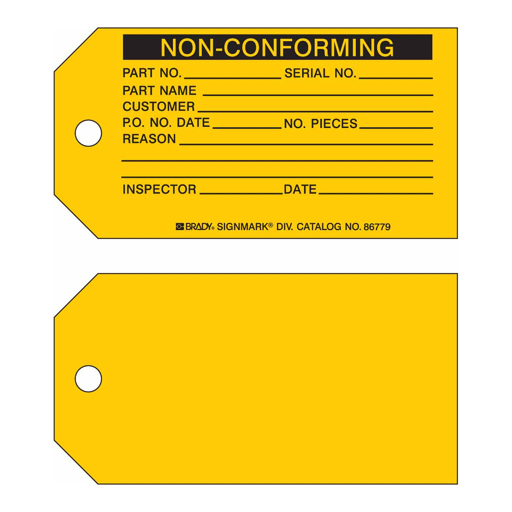 Brady NON-CONFORMING Production Tag