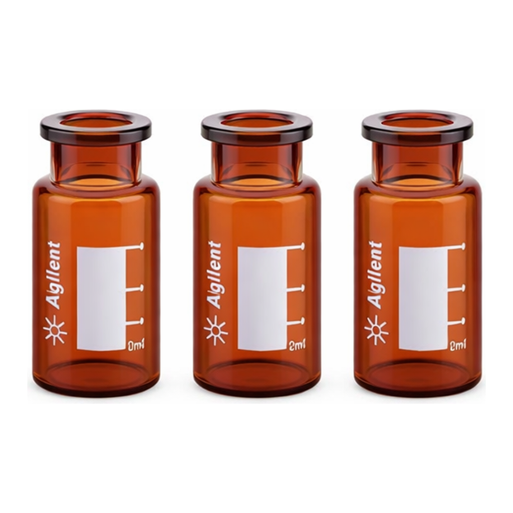 Agilent Vial,HS,crmp,FB,10ml,ambr,WrtOn,cert,100