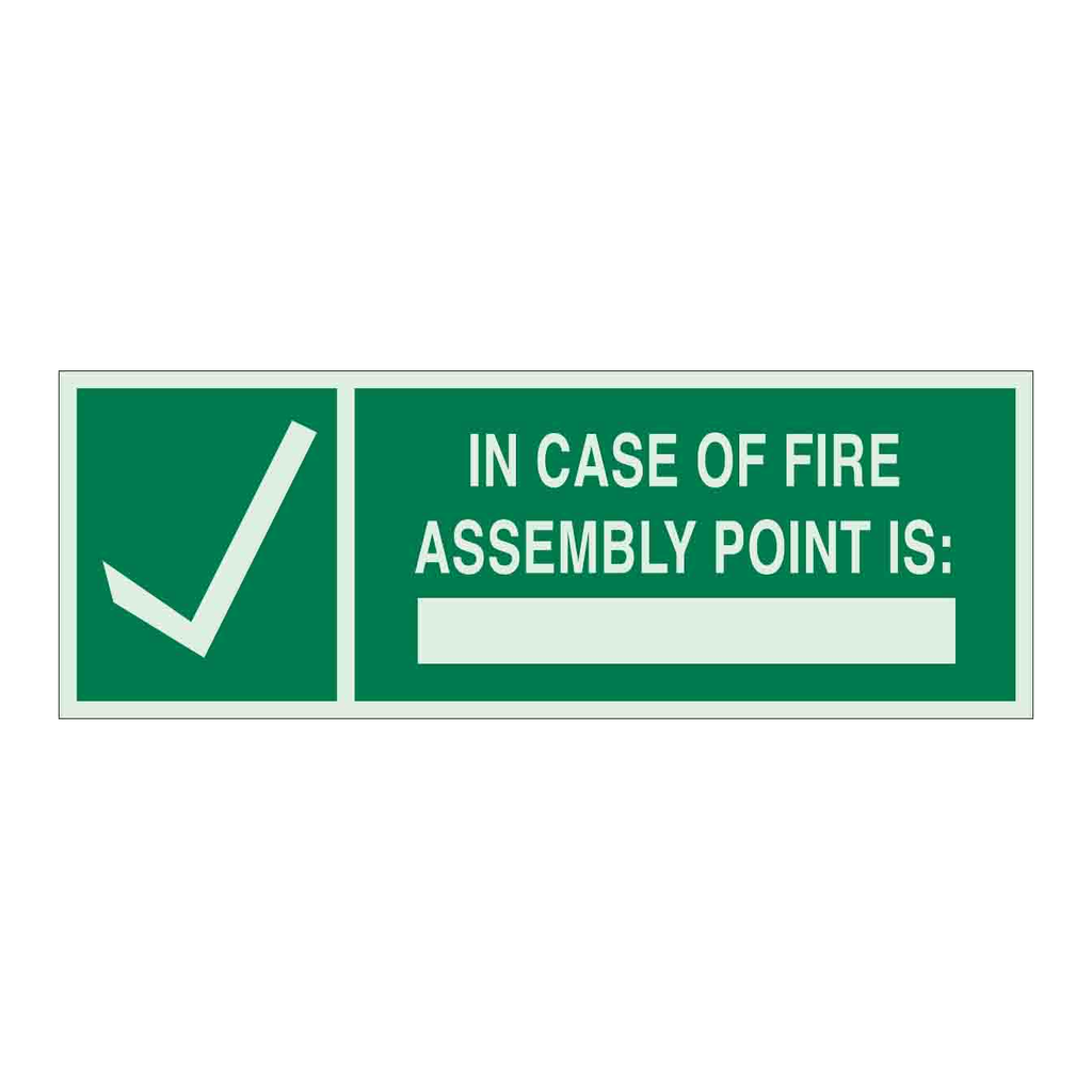 Brady BradyGlo In Case Of Fire Assembly Point Is Sign