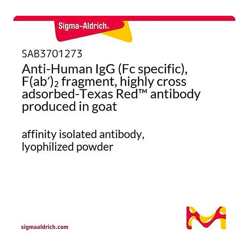 Merck Anti-Human IgG (Fc specific), F(ab')2 fragment, highly cross adsorbed-Texas Red(TM) antibody produced in goat
