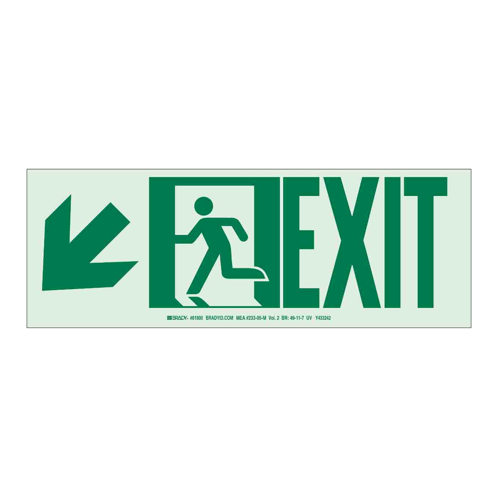 Brady Exit sign