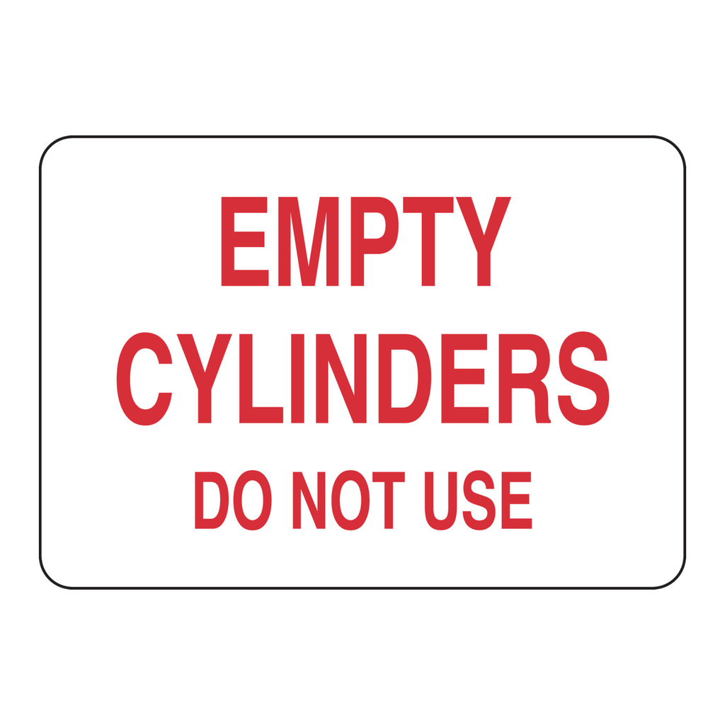 Brady Empty Cylinders Do Not Use Sign