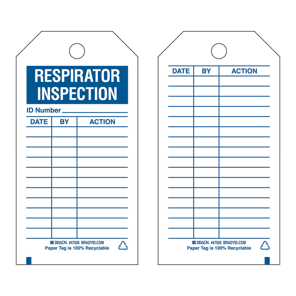 Brady Respirator Inspection Tags