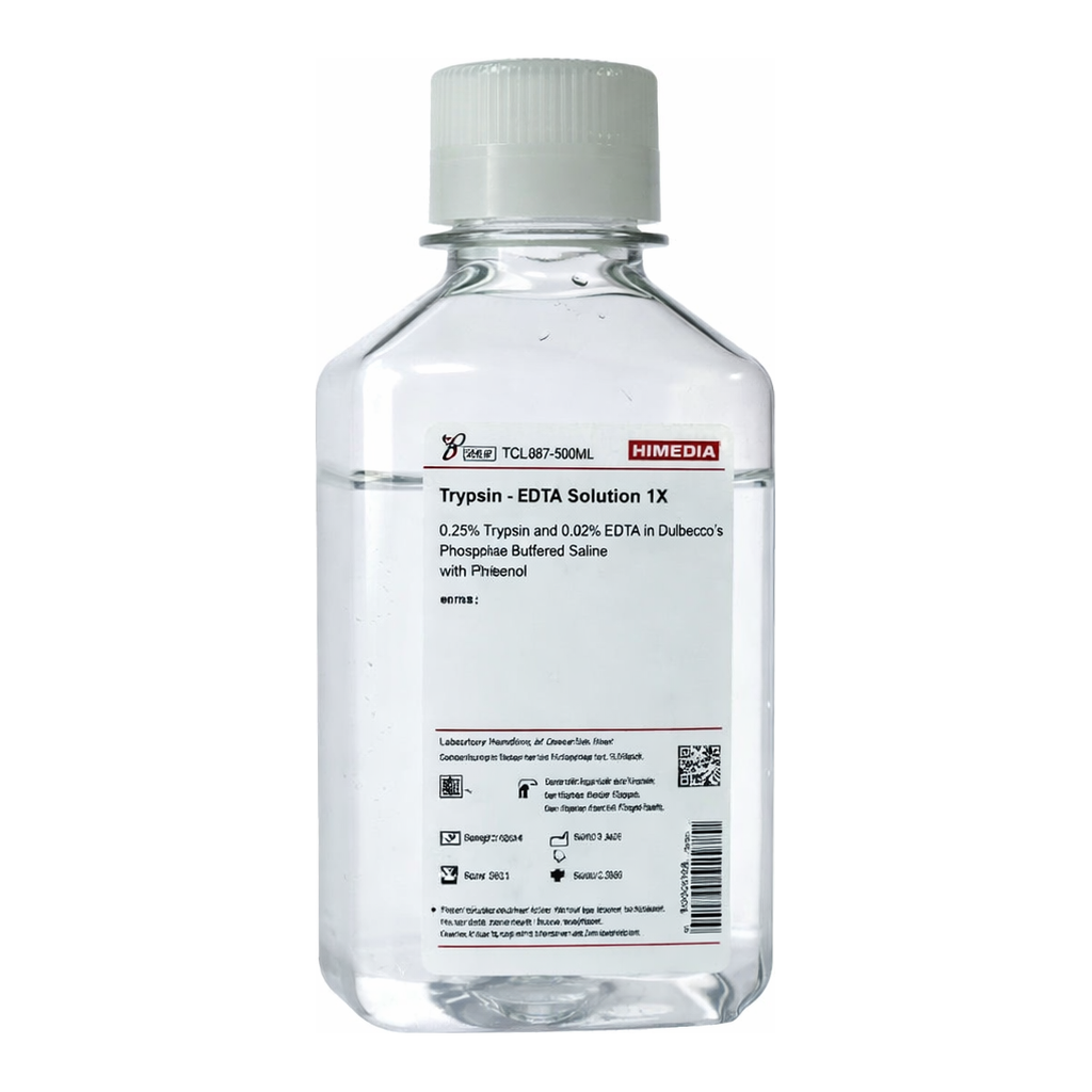 Himedia Trypsin-EDTA Solution 1X w/ 0.05% Trypsin and 0.02% EDTA in Dulbecco`s Phosphate Buffered Saline w/o Phenol red