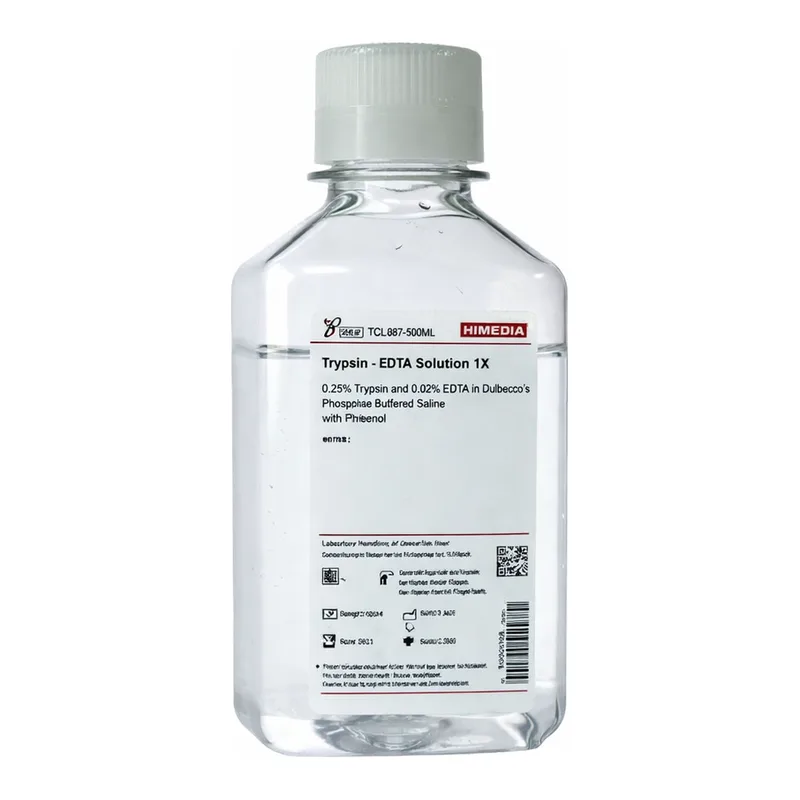 Himedia Trypsin-EDTA Solution 1X w/ 0.05% Trypsin and 0.02% EDTA in Dulbecco`s Phosphate Buffered Saline w/o Phenol red