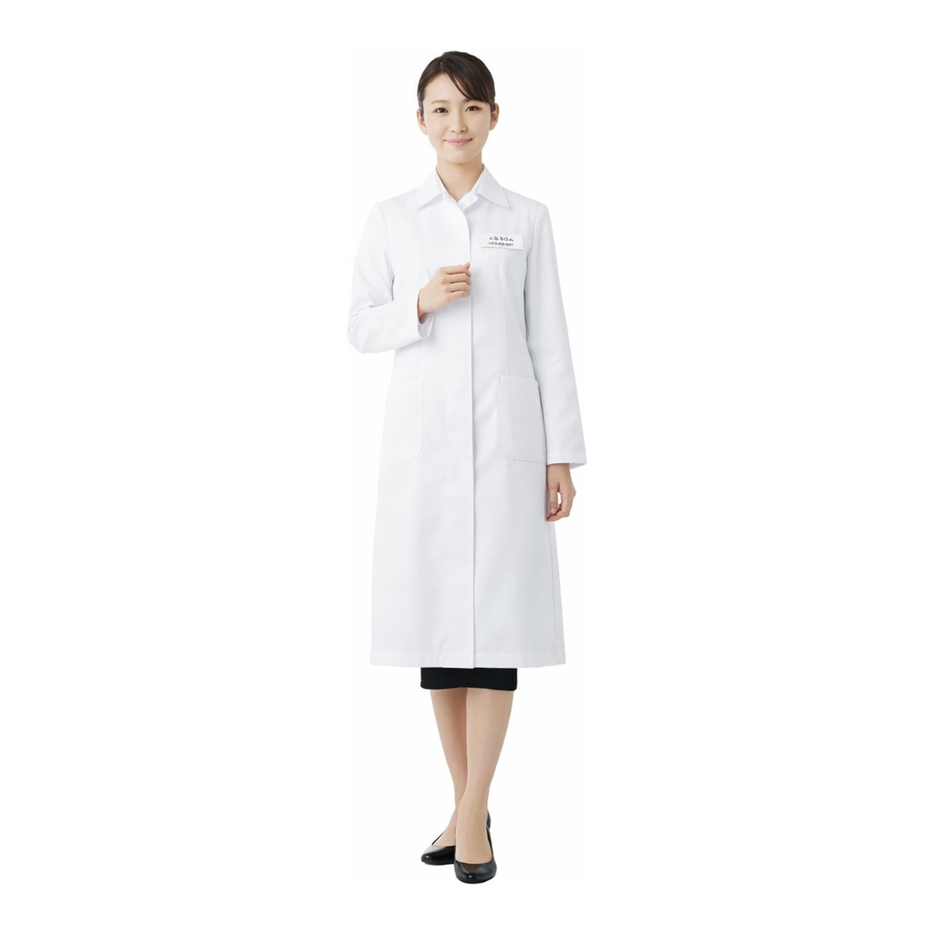 AS ONE White Lab Coat Women-Single (urethane laminate processing), 여성용 랩코트 싱글 (우레탄 가공)