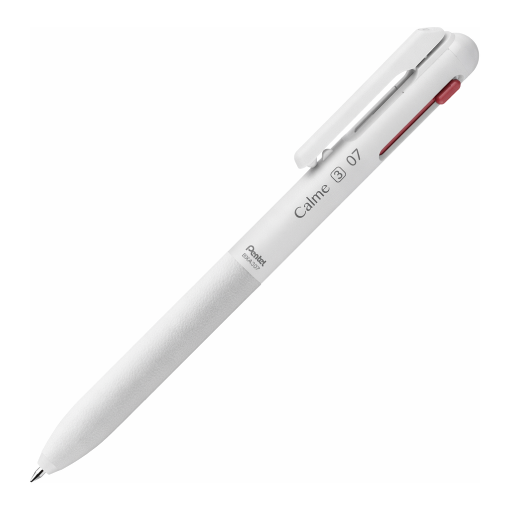OFFICENEX 펜텔 카르므 3색 볼펜 0.7mm 그레이쉬화이트(잉크:흑,청,적)