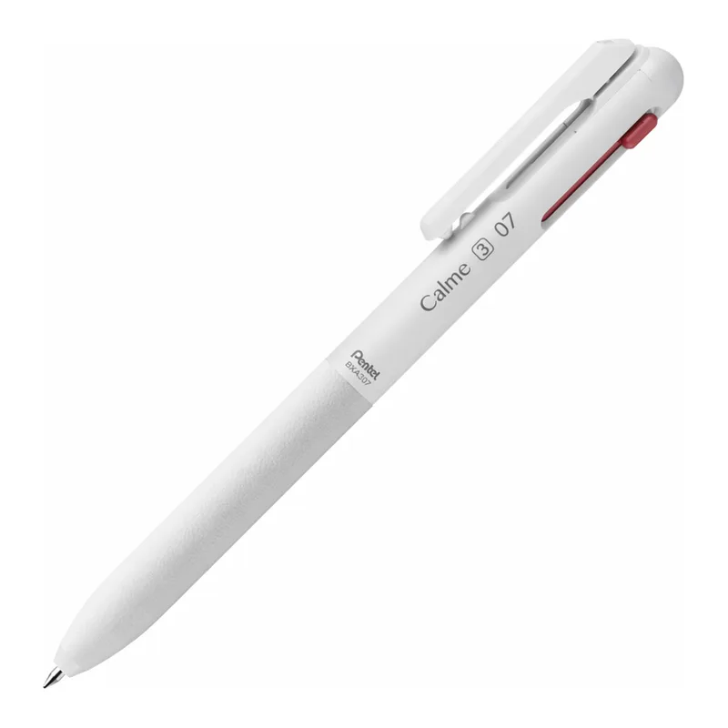 OFFICENEX 펜텔 카르므 3색 볼펜 0.7mm 그레이쉬화이트(잉크:흑,청,적)