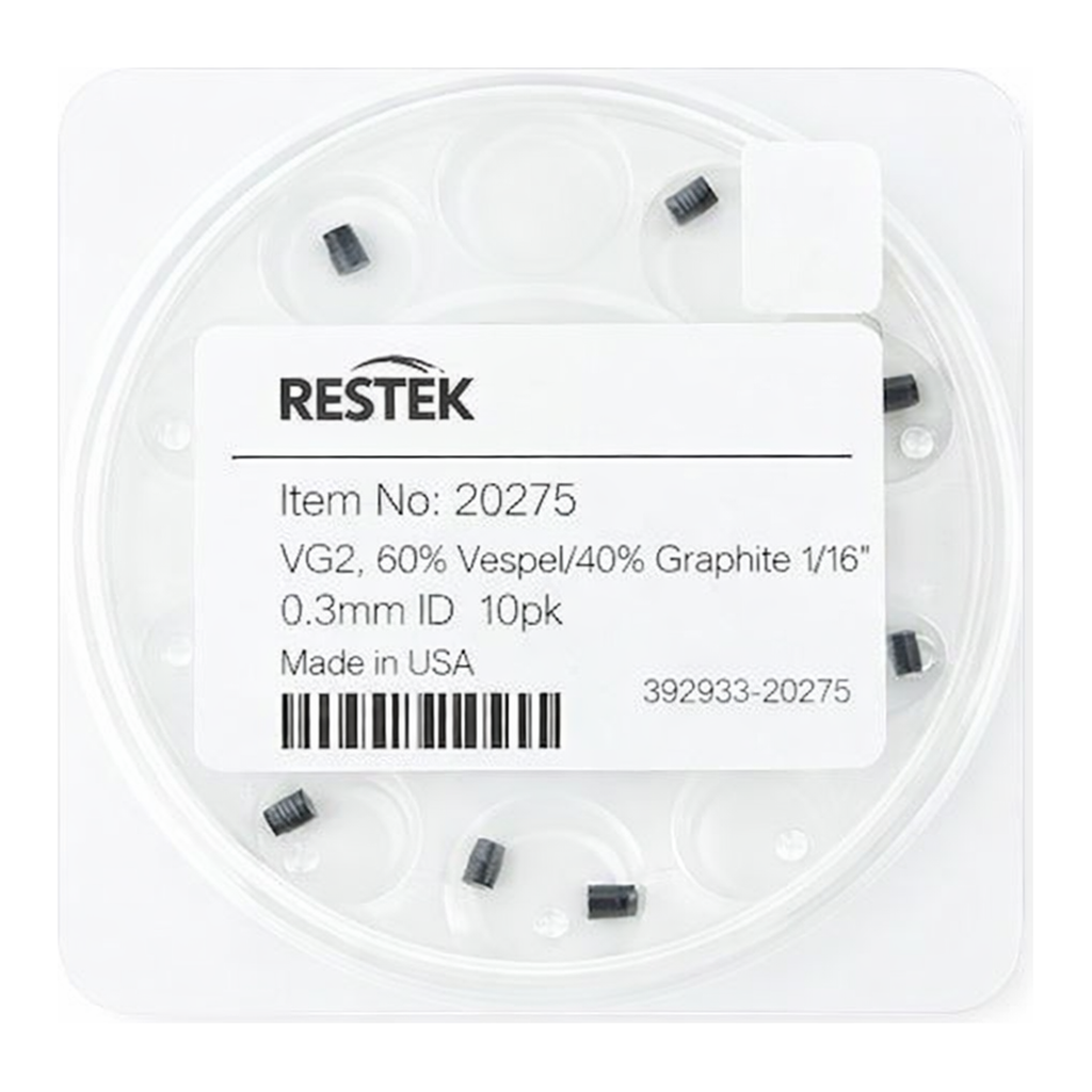 Restek Ferrule, Vespel/Graphite, VG2, 60% Vespel/40% Graphite 1/16in x 0.3mm ID, 10pk