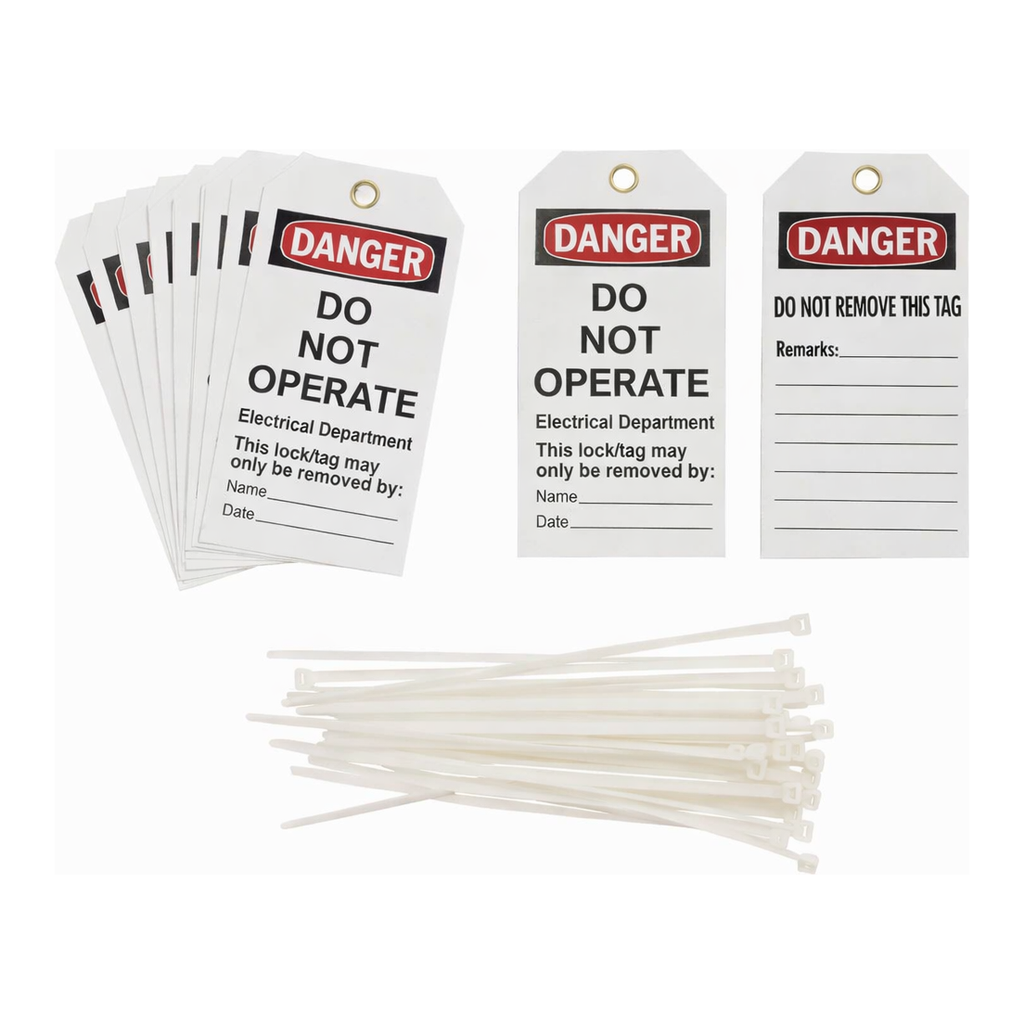 Brady Tags: DANGER: DO NOT OPERATE ELECTRICAL DEPARTMENT SIGNED BY: DATE: