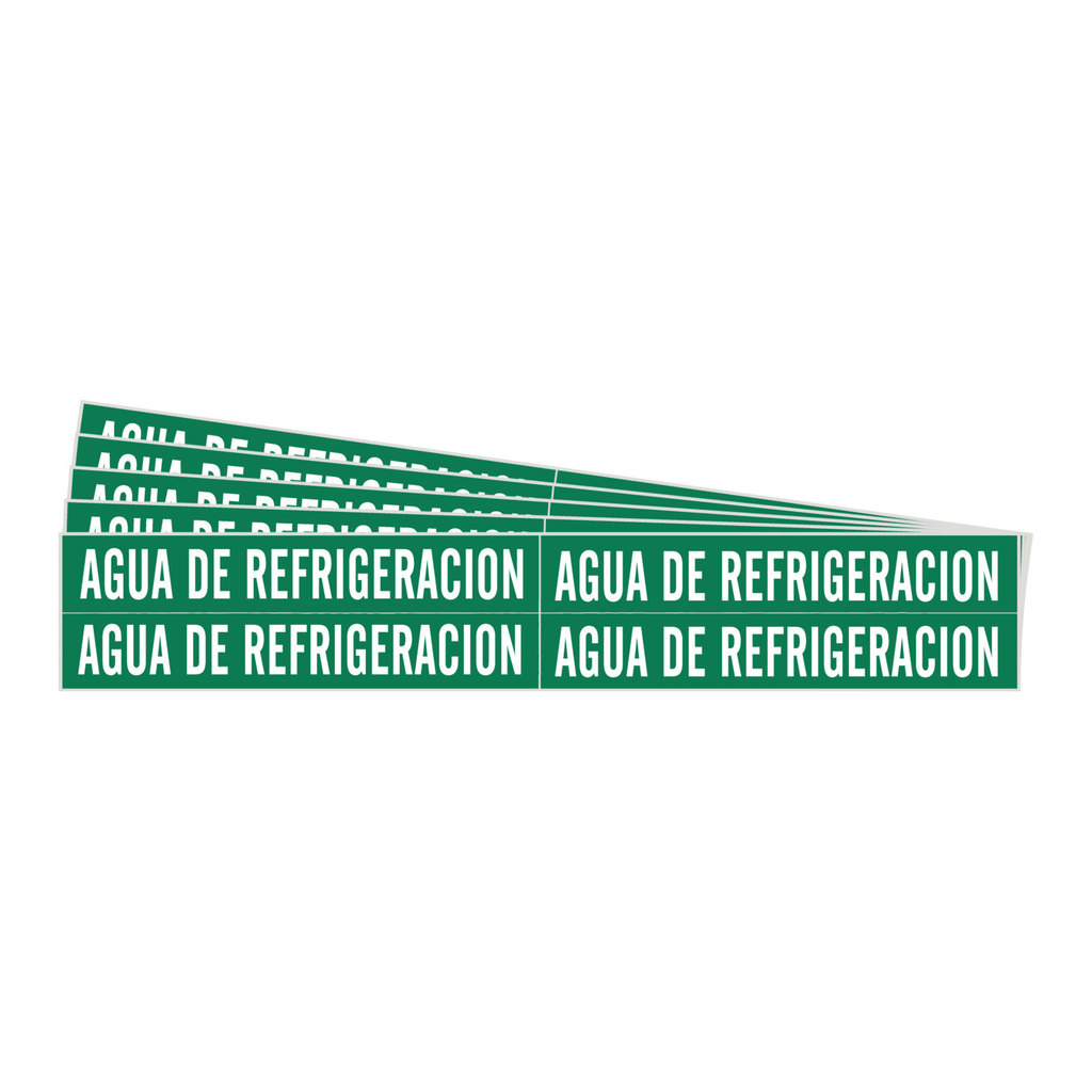 Brady Self-Adhesive Pipe Marker: AGUA DE REFRIGERACION