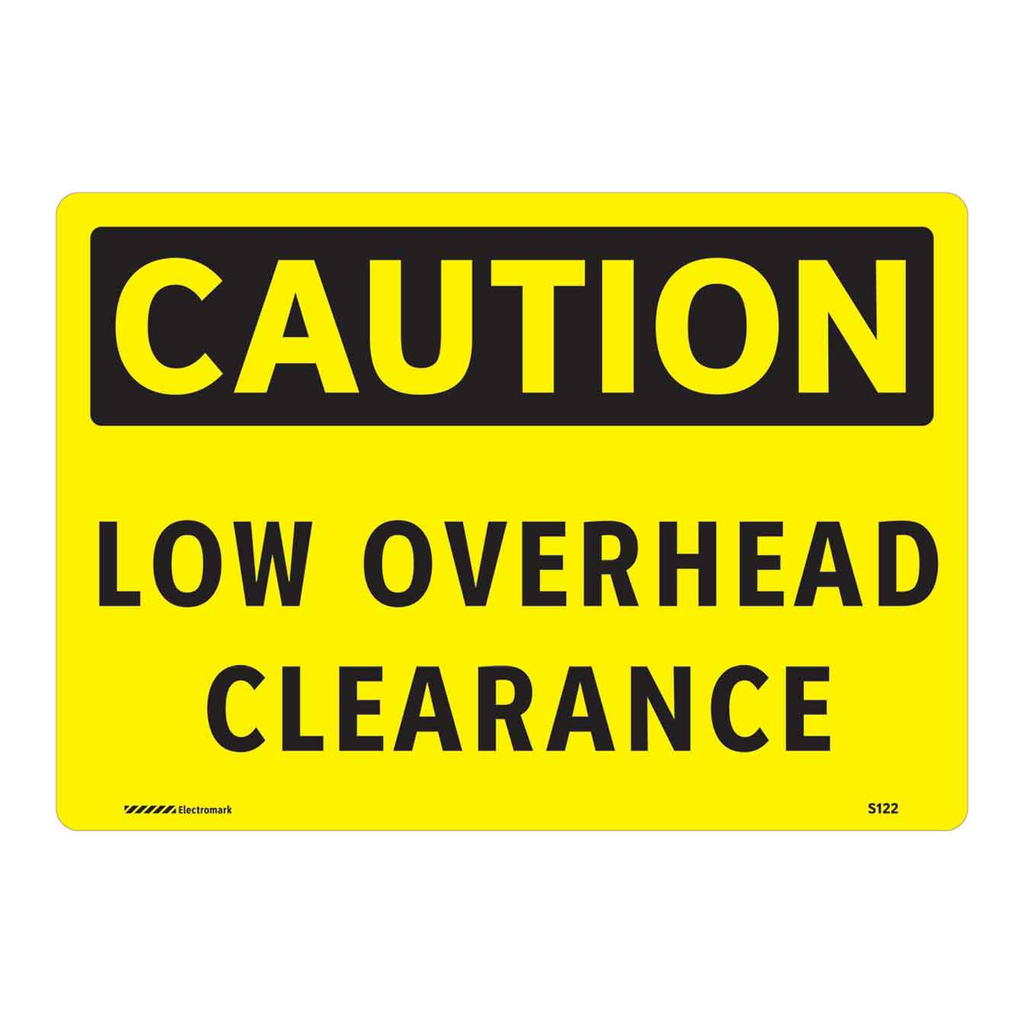 Brady CAUTION Low Overhead Clearance sign