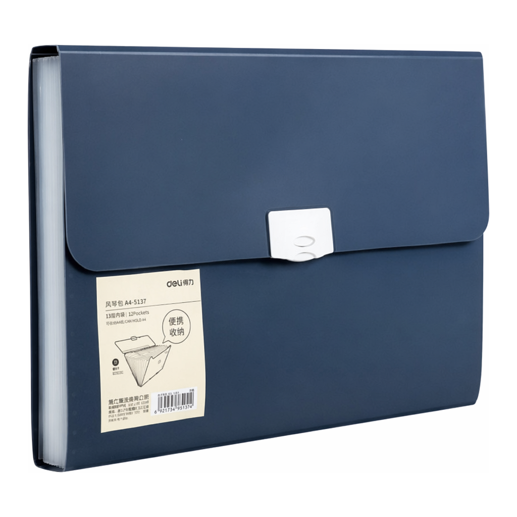 OFFICENEX 델리 12분류 도큐먼트 파일백 72593DB 다크블루(330*240*32mm)
