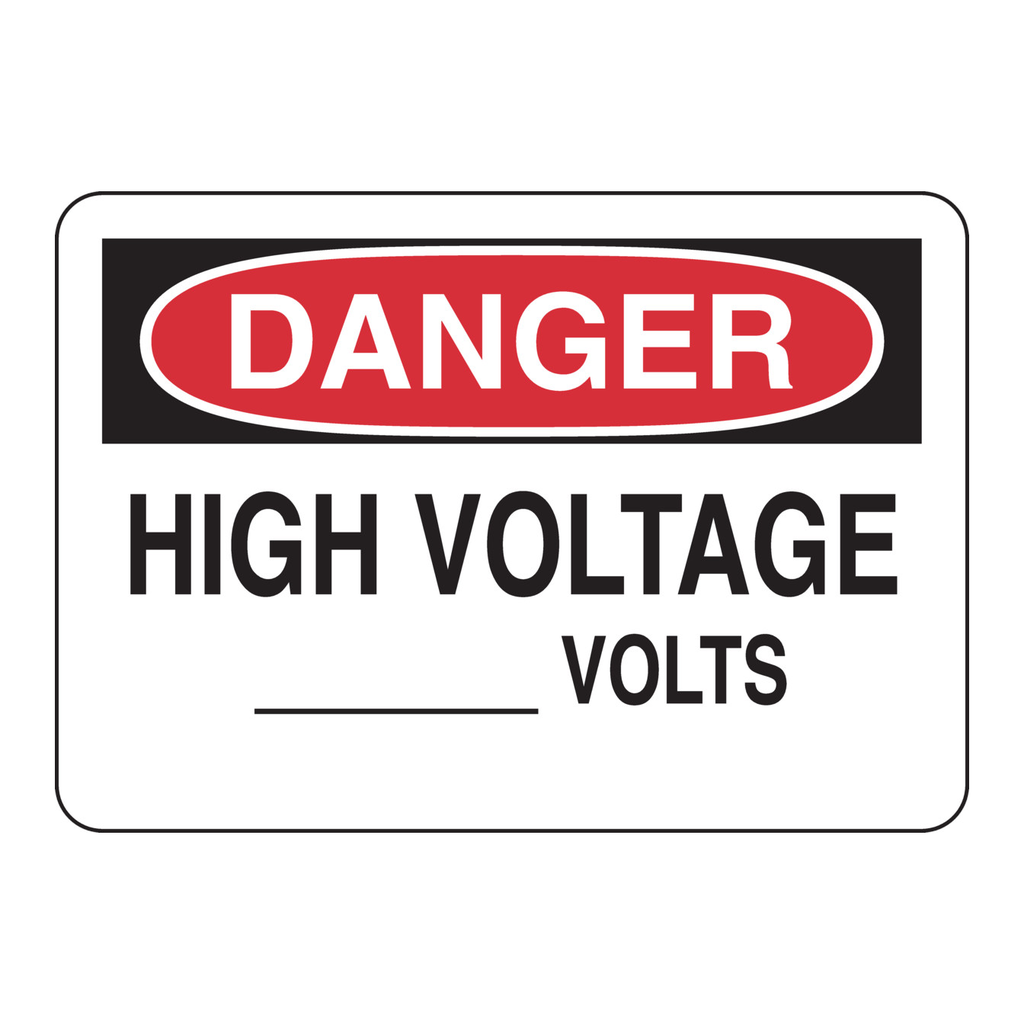 Brady DANGER High Voltage _____Volts Sign