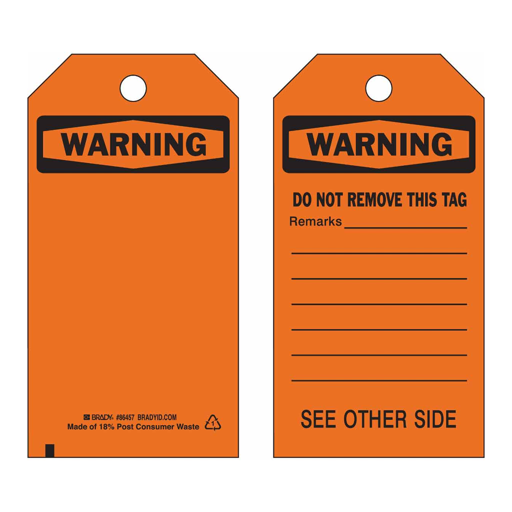 Brady Accident Prevention Tags - (Blank)