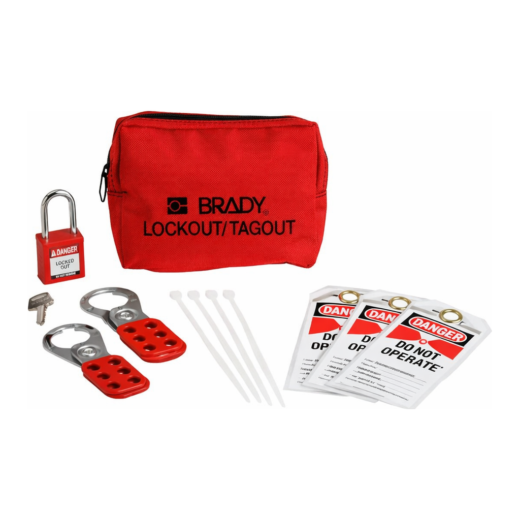 Brady Lockout Tagout Kit with Nylon Safety Padlock in Pouch