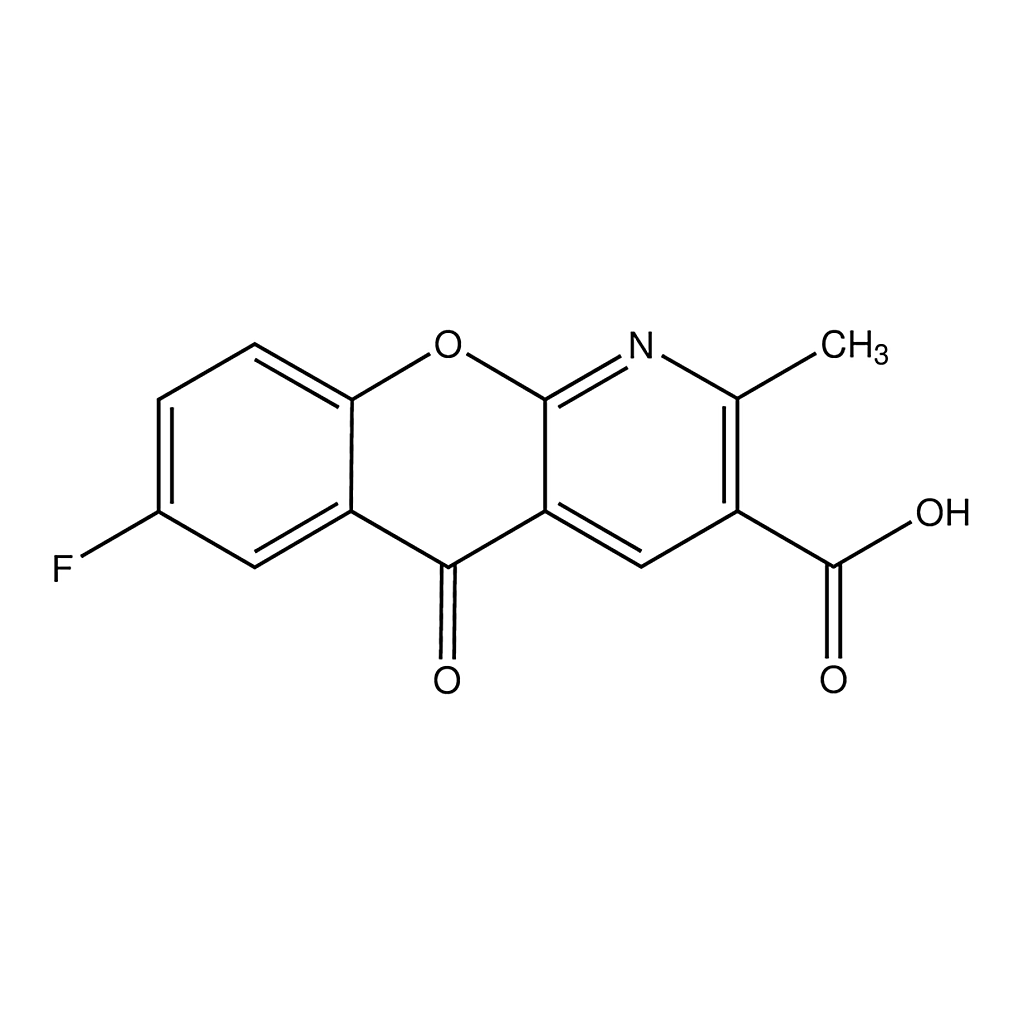 Merck 7-Fluoro-2-methyl-5-oxo-5H-[1]benzopyrano[2,3-b]pyridine-3-carboxylic acid