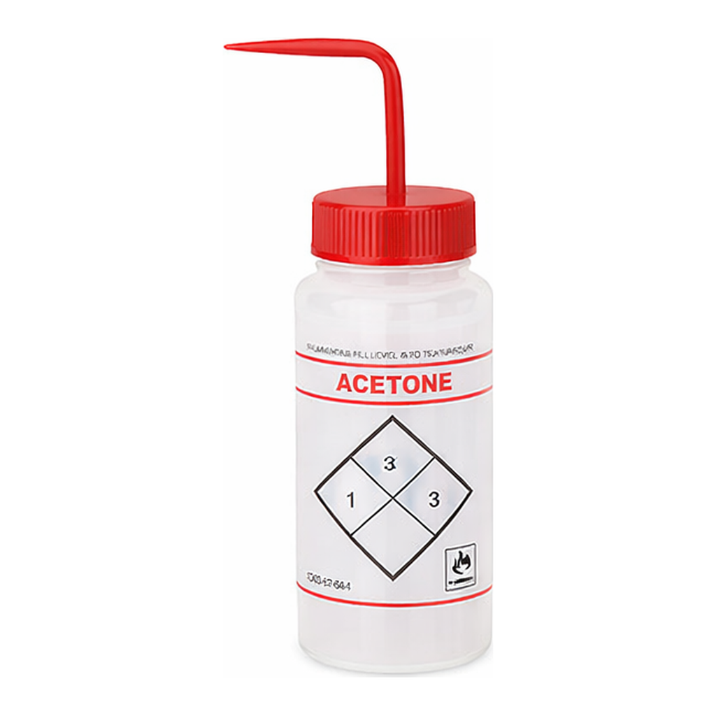 AS ONE Washing Bottle with Label Acetone