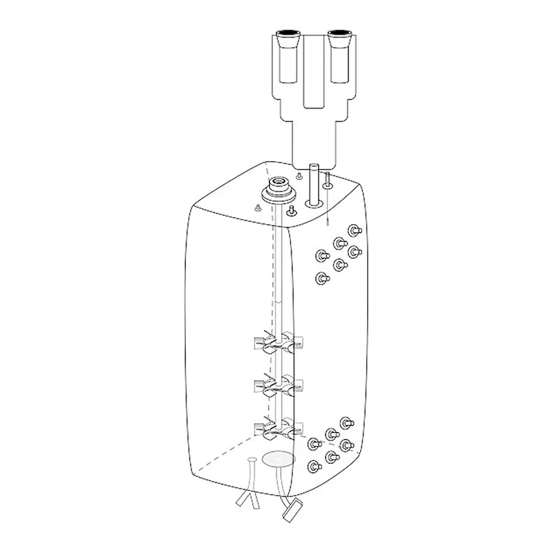 Thermo Fisher Scientific Thermo Scientific Enhanced Single-Use Fermentor BioProcess Container, Aegis 5-14 film, pH/DO sensor, foam sensor, Meissner inlet, one 5-inch exhaust filter