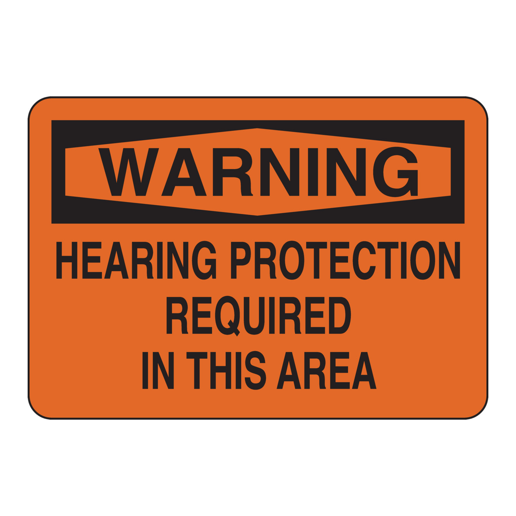 Brady WARNING Hearing Protection Required In This Area Sign